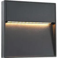 VidaXL Außenwandleuchten 2 Stk. LED 3W Schwarz Quadratisch