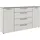 manjana möbel Manjana Kommode 180 x 40 x 99,8 cm Pastellweiß/Schwarz