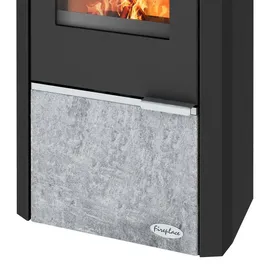 FIREPLACE Kingstone Stahl Schwarz/Abdeckplatte Speckstein