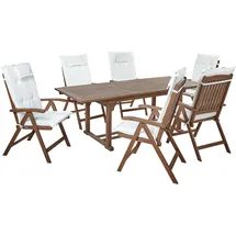 Beliani Gartentisch Set AMANTEA Cremeweiß