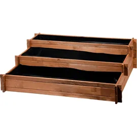 Dobar Pflanzkastentreppe 110 x 88 x 36 cm braun