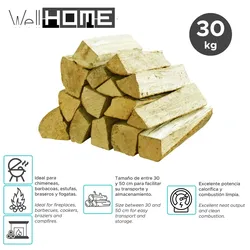 WellHome - 2er Set Brennholzkisten 30Kg (2x15Kg) trockenes Buchenholz für Kamine und Grills