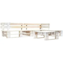 vidaXL 4-tlg. Garten-Paletten-Sofagarnitur Holz Weiß