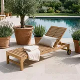 CARO-Möbel Sonnenliege Granada 200 x 65 x 39 cm Beige