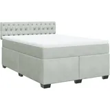 vidaXL Boxspringbett 140 x 200 cm Hellgrau