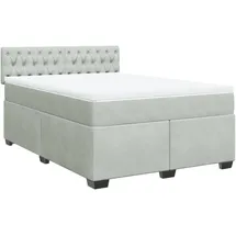 vidaXL Boxspringbett 140 x 200 cm Hellgrau