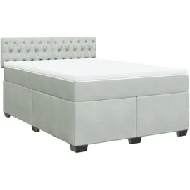 vidaXL Boxspringbett 140 x 200 cm Hellgrau