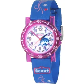 Scout Mädchenuhr Delfin Textilarmband Blau, Pink