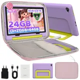BUFO Kinder Lern-Tablet mit Elternkontrolle 10'' Android, 64GB Tablet (10", 64 GB, Android 16, Kids Bumper blau) lila|rosa