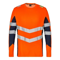 Warnschutz Langarmshirt "9545-182" Safety - M - orange/marine