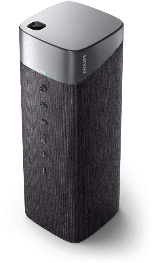 Philips Bluetooth Lautsprecher/Kabelloser Lautsprecher mit Mikrofon / IPX7 Wasserdicht, Tragbar, 12 Stunden Spielzeit, Elegantes Design, 3,15 Zoll Wideband Driver TAS5505/00 - Grau