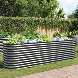 vidaXL Garten-Hochbeet verzinkter Stahl 320 x 80 x 81 cm Grau