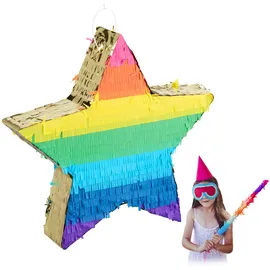 Relaxdays Pinata Stern 49 x 45 x 9 cm bunt-gold