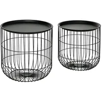 Homcom Beistelltisch Set, Stahl Schwarz