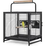 Yaheetech Vogelkäfig Reisevogelkäfig 2 Sitzstangen 0 x 0 x 0 cm schwarz