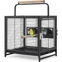 Yaheetech Vogelkäfig Reisevogelkäfig 2 Sitzstangen 0 x 0 x 0 cm schwarz