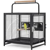 Yaheetech Vogelkäfig Reisevogelkäfig 2 Sitzstangen 0 x 0 x 0 cm schwarz