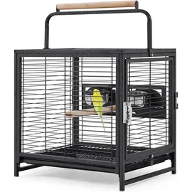 Yaheetech Vogelkäfig Reisevogelkäfig 2 Sitzstangen 0 x 0 x 0 cm schwarz