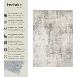 Tectake Nadira Kurzflorteppich 240 x 340 cm Beige/Grau