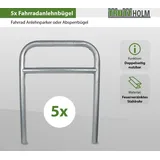 Baumarktplus 5 x Fahrradanlehnbügel 78 x 115 cm Stahl feuerverzinkt Ø 60 mm grau Einbetonieren Fahrradständer Parker Typ H