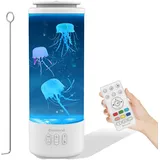 Quallen Lampe, Quallen Aquarium Lampe Quallenlampen mit 7 Farbwechsel mit 4 Lichtmodi Lavalampe Quallen Jellyfish Lamp Bluetooth Lautsprecher Lampe, mit Fernsteuerung für Zuhause Dekoration (Weiß)