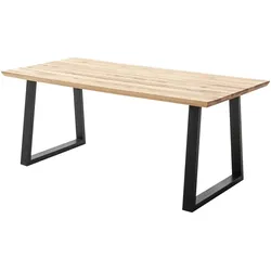 Woodford Kufentisch massiv Malaisa , holzfarben , Maße (cm): B: 90 H: 76