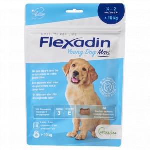 Flexadin Young Dog Maxi Joint Support (60 kauwbrokjes)  2 x 60 tabletten