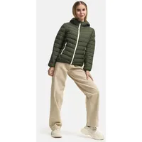 Marikoo Damen, Winterjacke (S-3XL) - Steppjacke, Integrierter Beutel zum Verstauen der Jacke Frauen - B994 M, DOlive) - M