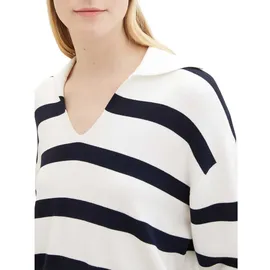 Tom Tailor Striped Pullover Offwhite Navy Stripe Knit L