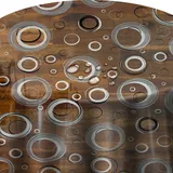 Transparente Folie Tischdecke Tischfolie Schutzfolie mit Muster Kringel Grau Oval 130 x 160 cm abwaschbar