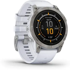 Garmin Epix Pro (Gen 2) Sapphire 47 mm steinweiss/titanium Titan mit Silikonarmband