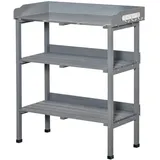Outsunny Pflanztisch Tannenholz Grau 76L x 37B x 89H cm