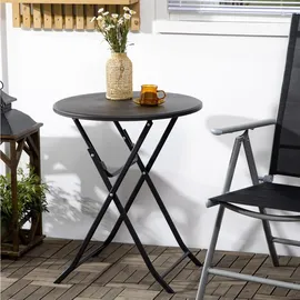 Okwish Gartentisch Klapptisch Ø60 x 73 cm Dunkelgrau