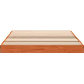 vidaXL Massivholzbett 100 x 200 cm Wachsbraun