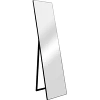 [en.casa] Standspiegel Barletta 150x35 cm Ganzkörperspiegel rechteckig Ankleidespiegel kippbar neigbar Schwarz