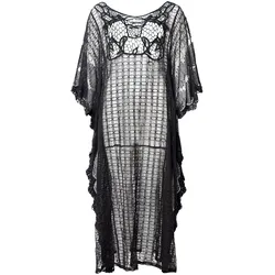 Strandkleid NASSAU BEACH "NB231050", Damen, Gr. OS, Einheitsgröße, schwarz, 100% Polyester, Kleider