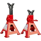 Grafner Unterstellbock Set 3T Kfz Böcke Set – 3000 kg höhenverstellbar, Ratschenmechanismus, massive Ausführung PKW ...