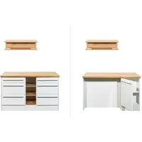 Respekta Kücheninsel Gabriel 150 cm Weiß Hochglanz