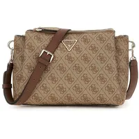 GUESS Umhängetasche Noelle II Tri Compartment Crossbody latte logo/brown - Einheitsgröße