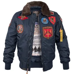 TOP GUN Fliegerjacke B-15 mit Patches navy, Größe XL