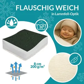 monzana Fußsack Kinderwagen Baby Winter mit Handwärmer Reflektoren Reißverschluss Buggy Waschbar Babyschale Schlafsack Kuschelig, Anthrazit | Monzana