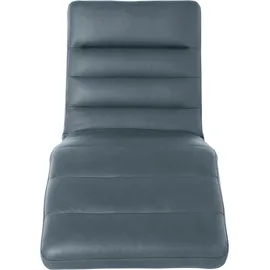W.Schillig Relaxliege daily dreams Leder/Polyester 75 x 91 x 170 cm Blau mit Kissen