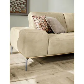 W.Schillig Ecksofa "run, Designsofa mit tollem Sitzkomfort, bequem, L-Form", beige (sahara s37), B:319cm H:88cm T:178cm, Longlife Xtra-Leder Z73: Naturwalkleder der Luxusklasse aus den erlesensten Rohhäuten.