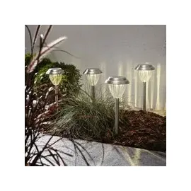 Star Trading Solarleuchte Edelstahl 28,0 cm 4er Set silber