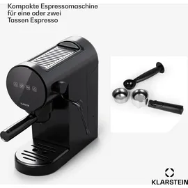 Klarstein Retro Mini-Espressomaschine 0,9L schwarz mit Milchaufschäumer