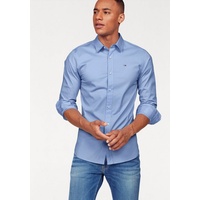 Tommy Jeans Herren Hemd Shirt«, Stretch Hemd, Premium, Slim Fit mit Elasthan, Blau