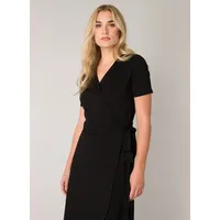 Base Level Wickelkleid Schwarz 48