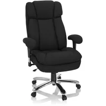 HJH Office Bürostuhl BUILDER XXL I Stoff Chefsessel bis 180kg belastbar, hohe Rückenlehne, Schwarz