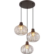 GLOBO Hängeleuchte 3-flg. 40 cm schwarz gold Metall