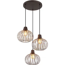 GLOBO Hängeleuchte 3-flg. 40 cm schwarz gold Metall